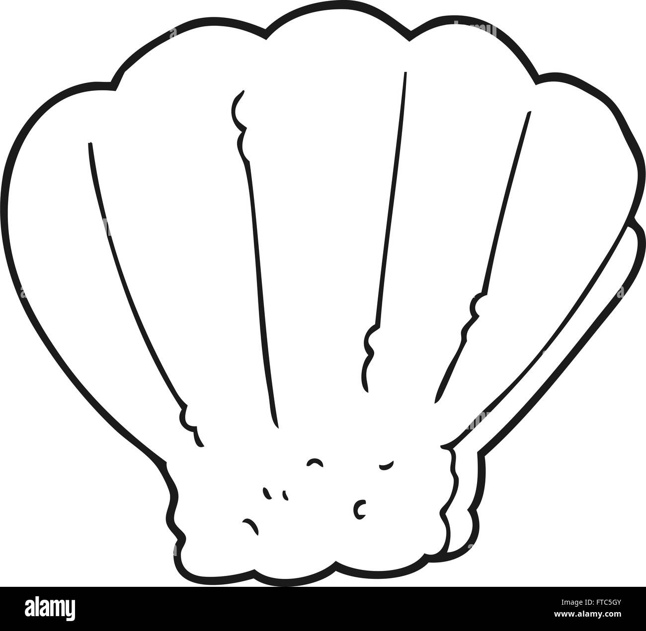 freehand drawn black and white cartoon shell Stock Vector Image & Art