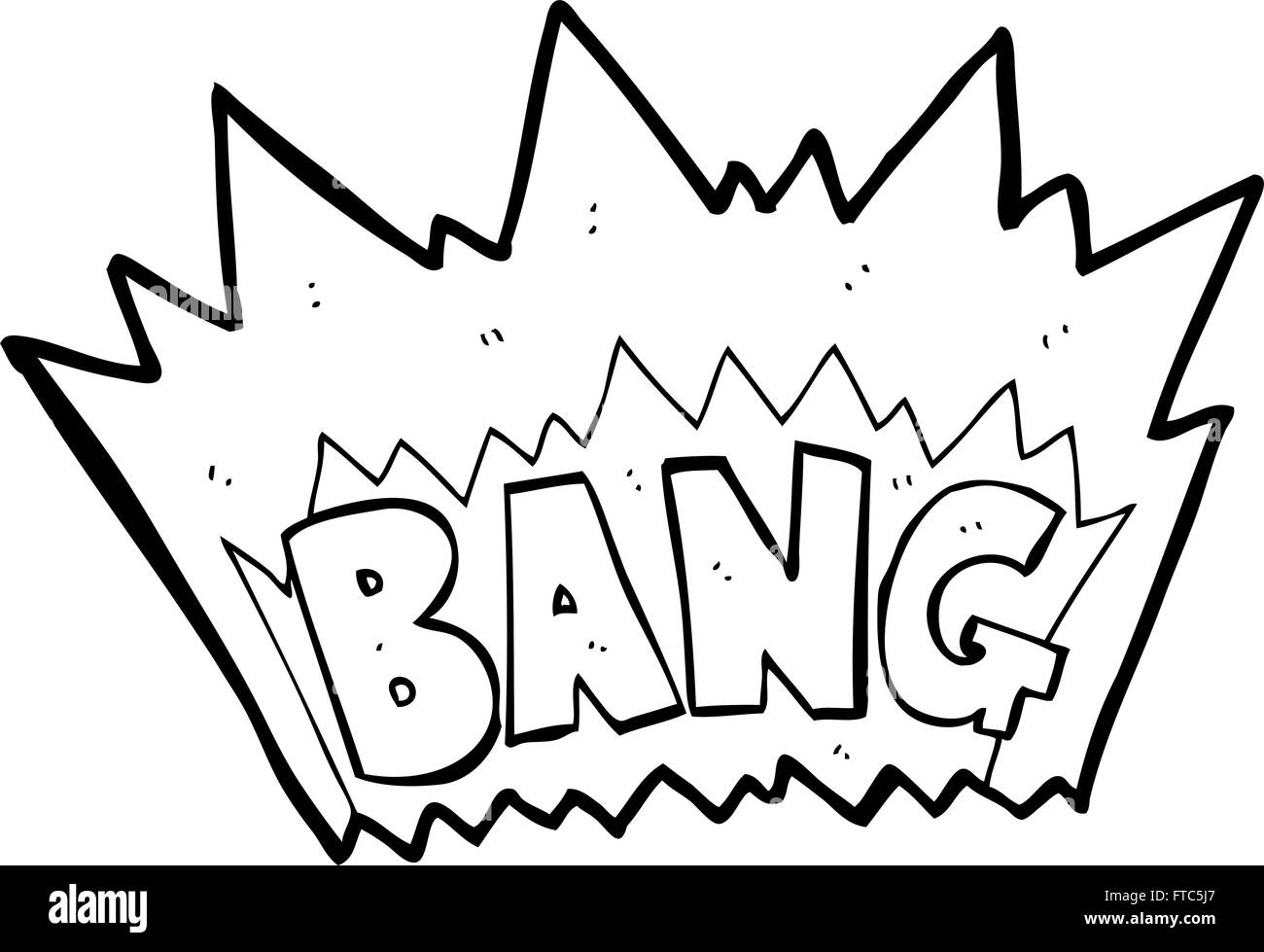 freehand drawn black and white cartoon explosion Stock Vector Image