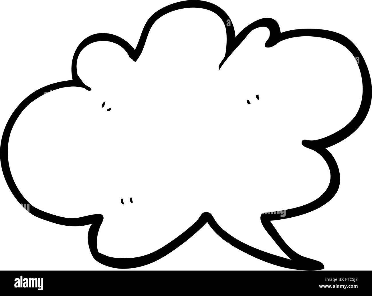 freehand drawn black and white cartoon cloud speech bubble Stock Vector ...