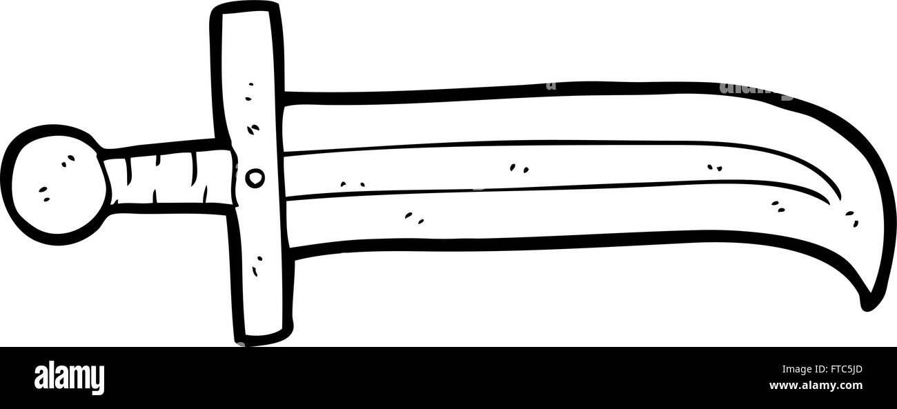 freehand drawn black and white cartoon sword Stock Vector Image & Art ...