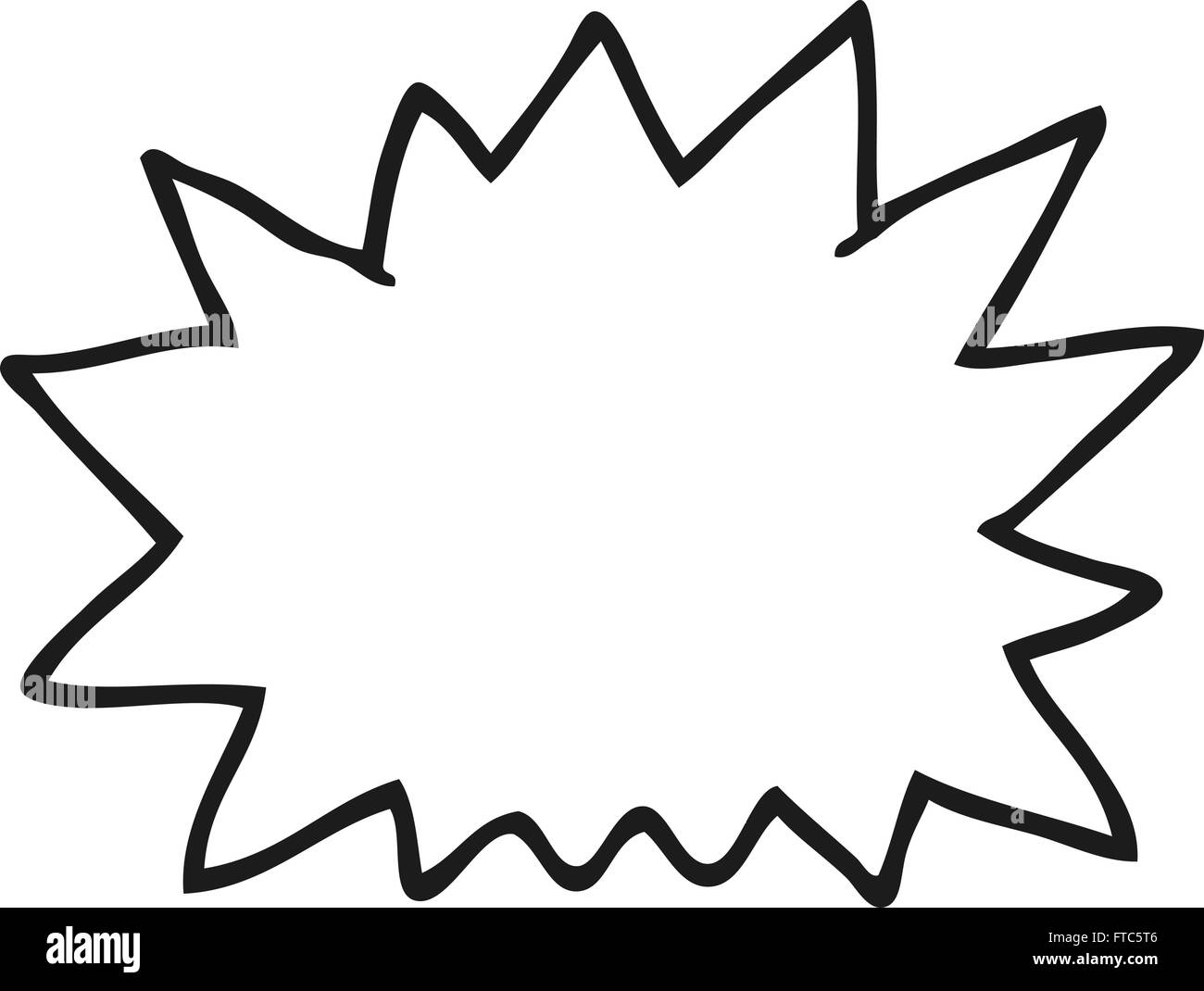 freehand drawn black and white cartoon explosion Stock Vector Image