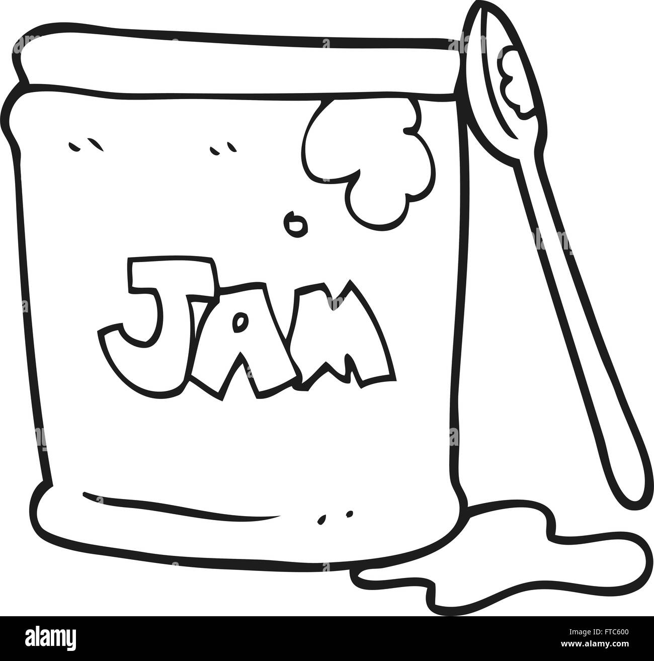 freehand drawn black and white cartoon jam jar Stock Vector Image & Art