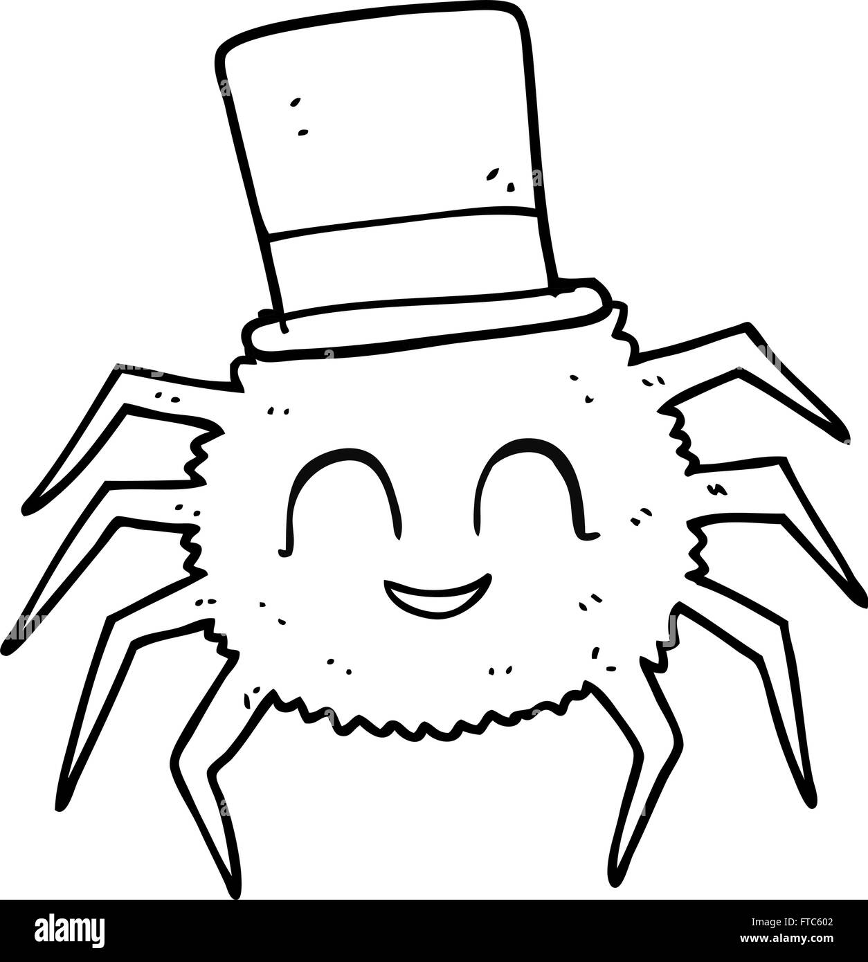 Freehand Drawn Black And White Cartoon Spider Wearing Top Hat Stock Vector Image Art Alamy Freehand Drawn Black And White Cartoon Spider Wearing Top Hat Stock Vector Image Art Alamy