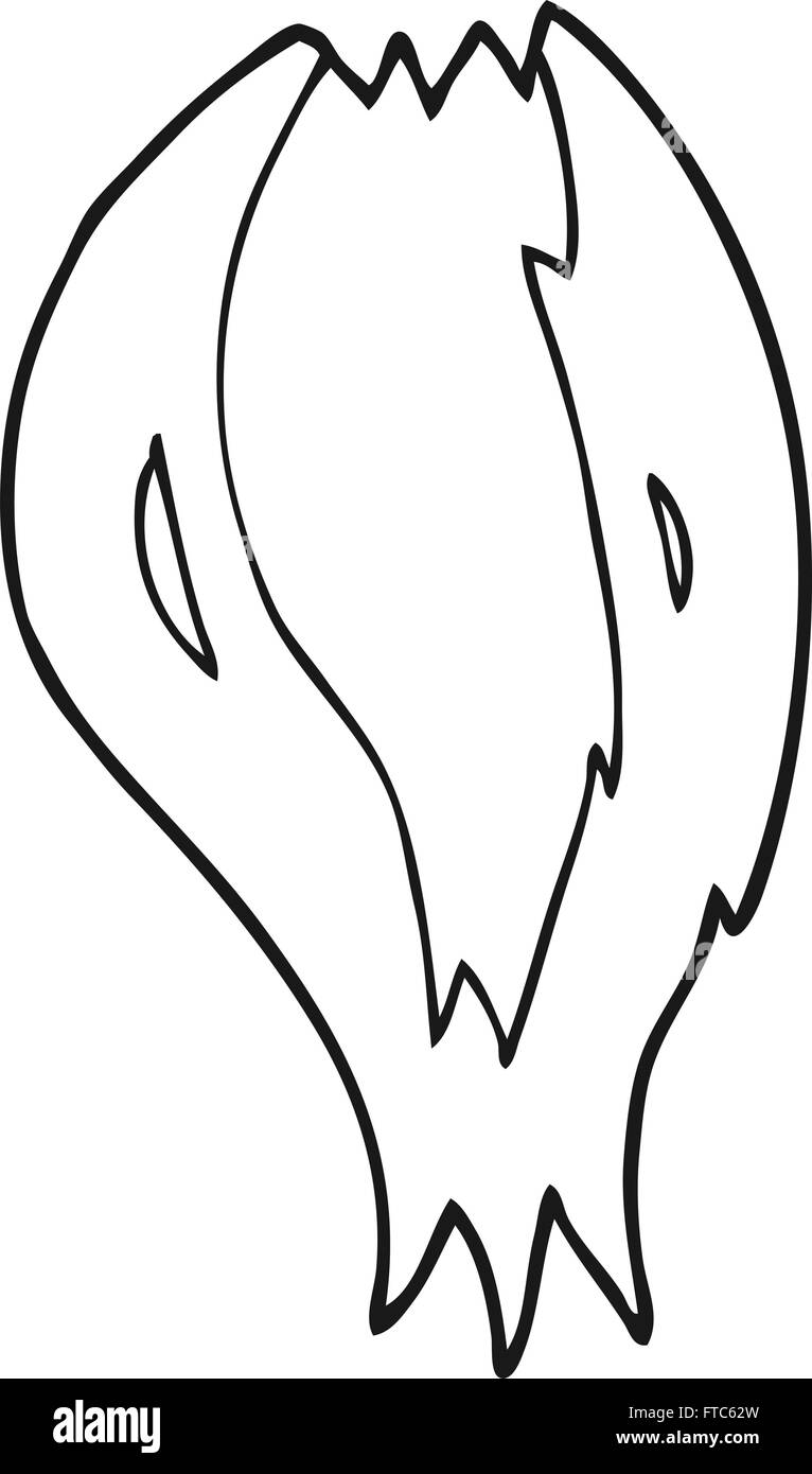 freehand drawn black and white cartoon rocket ship flames Stock Vector