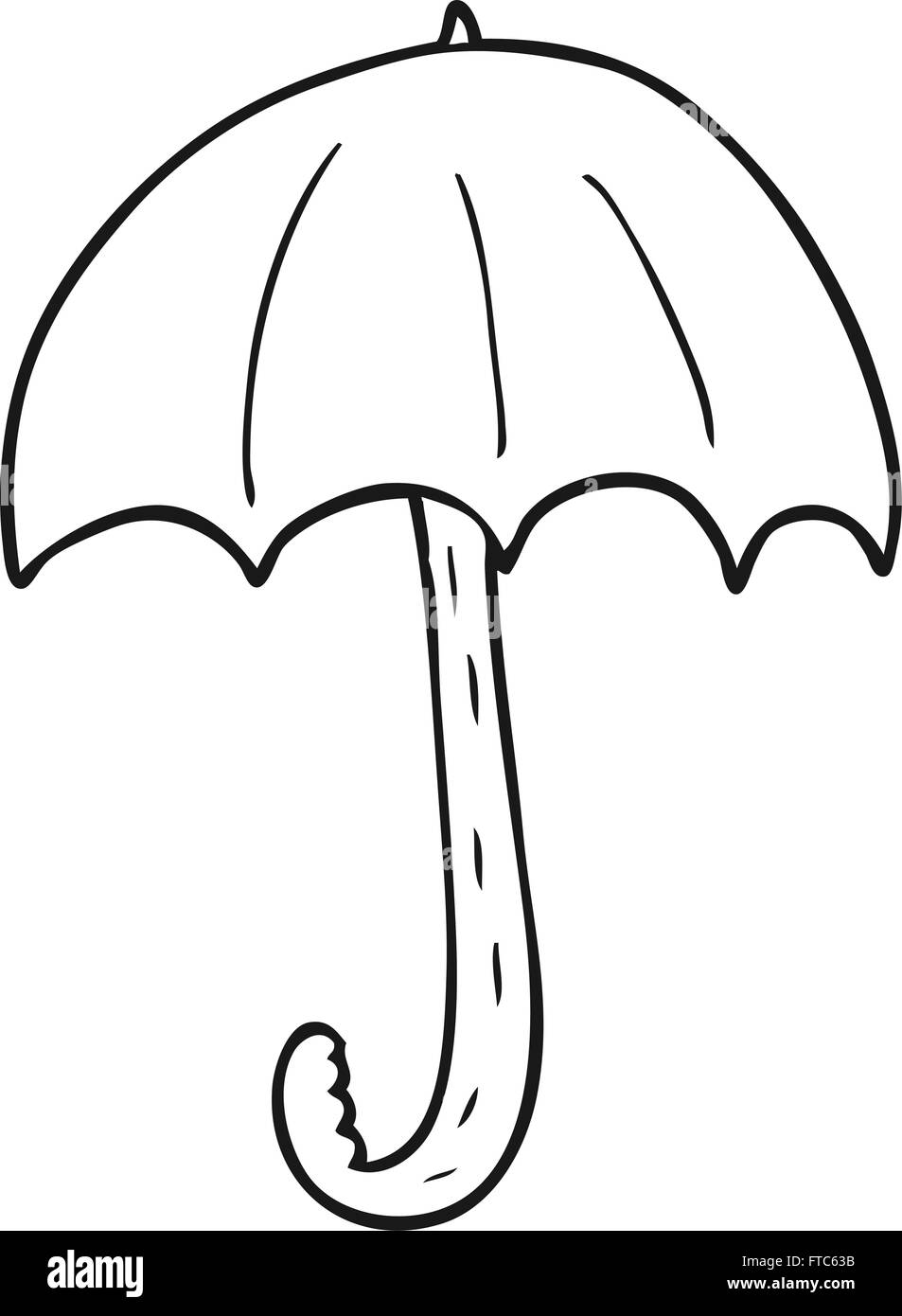 freehand drawn black and white cartoon umbrella Stock Vector Image
