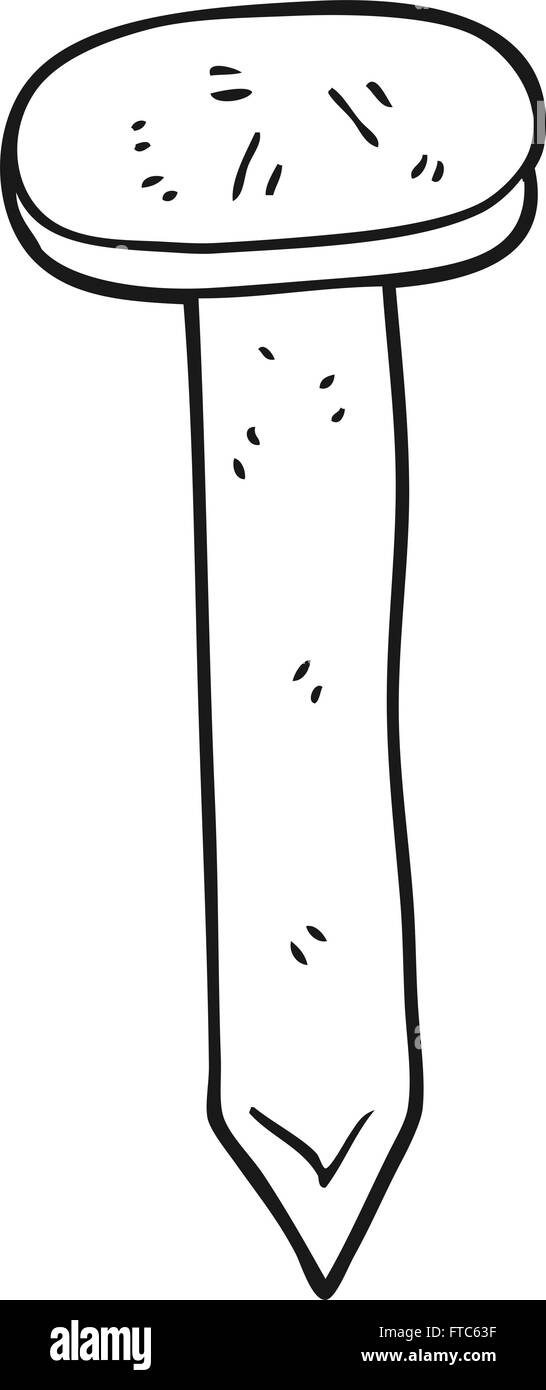 freehand drawn black and white cartoon nail Stock Vector Image & Art