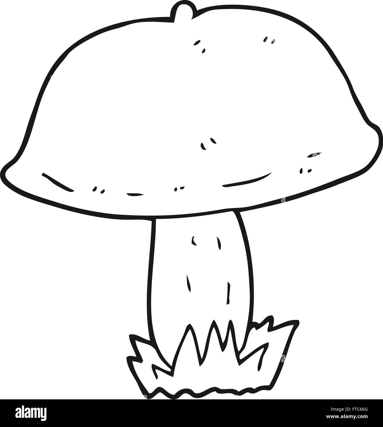 freehand drawn black and white cartoon mushroom Stock Vector Image