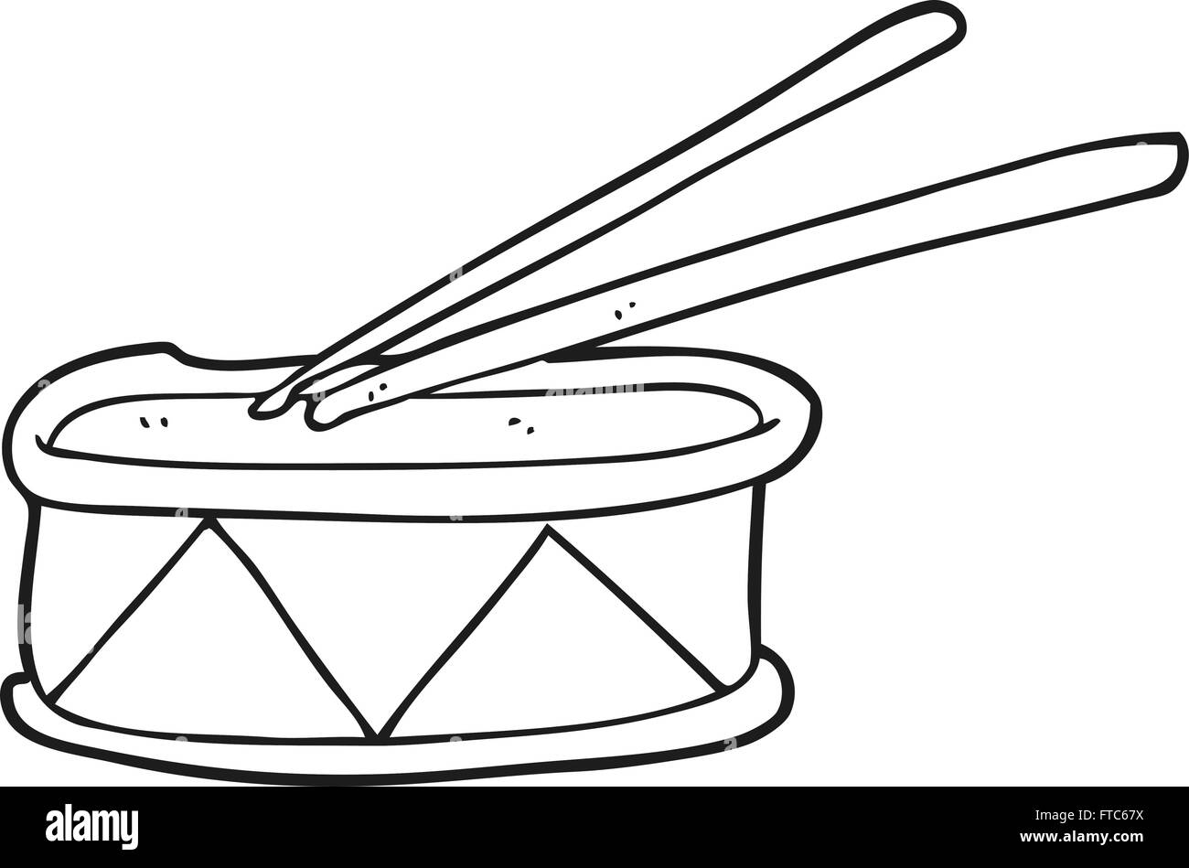 freehand drawn black and white cartoon drum Stock Vector Image & Art ...