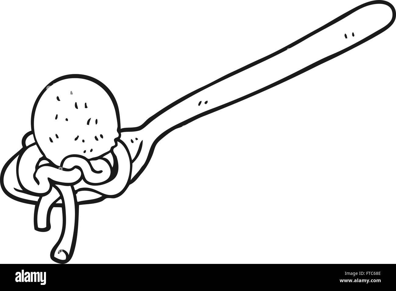 freehand drawn black and white cartoon meatball Stock Vector Image