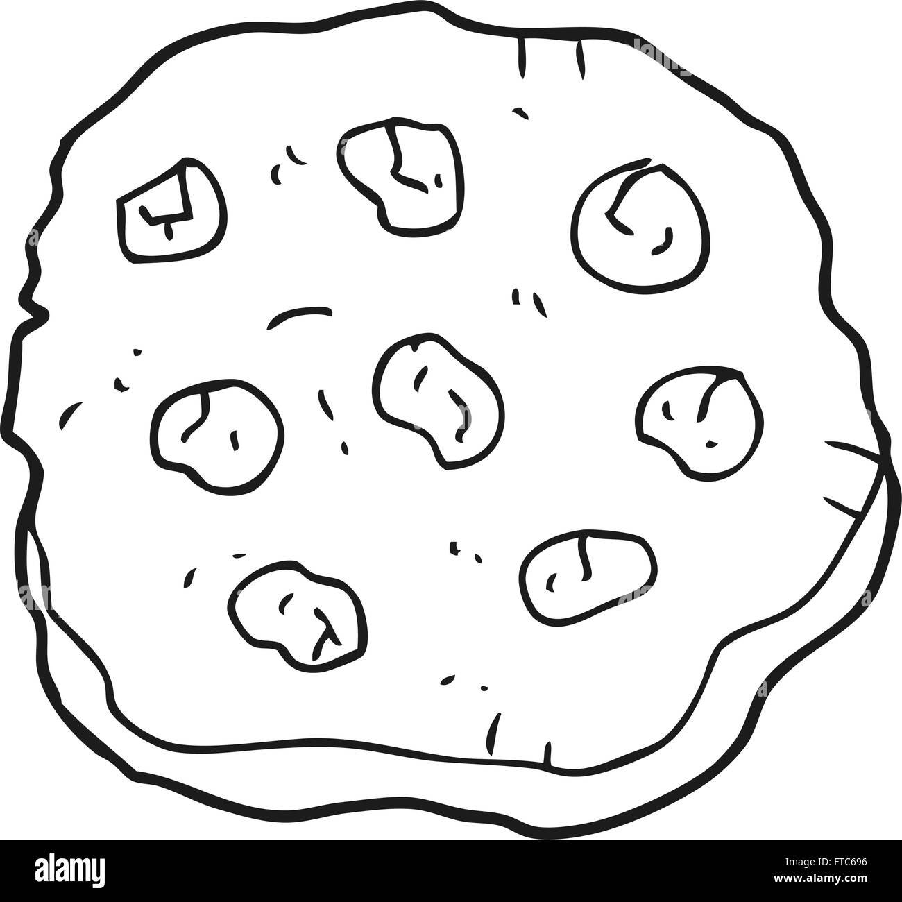 freehand drawn black and white cartoon cookie Stock Vector Image & Art