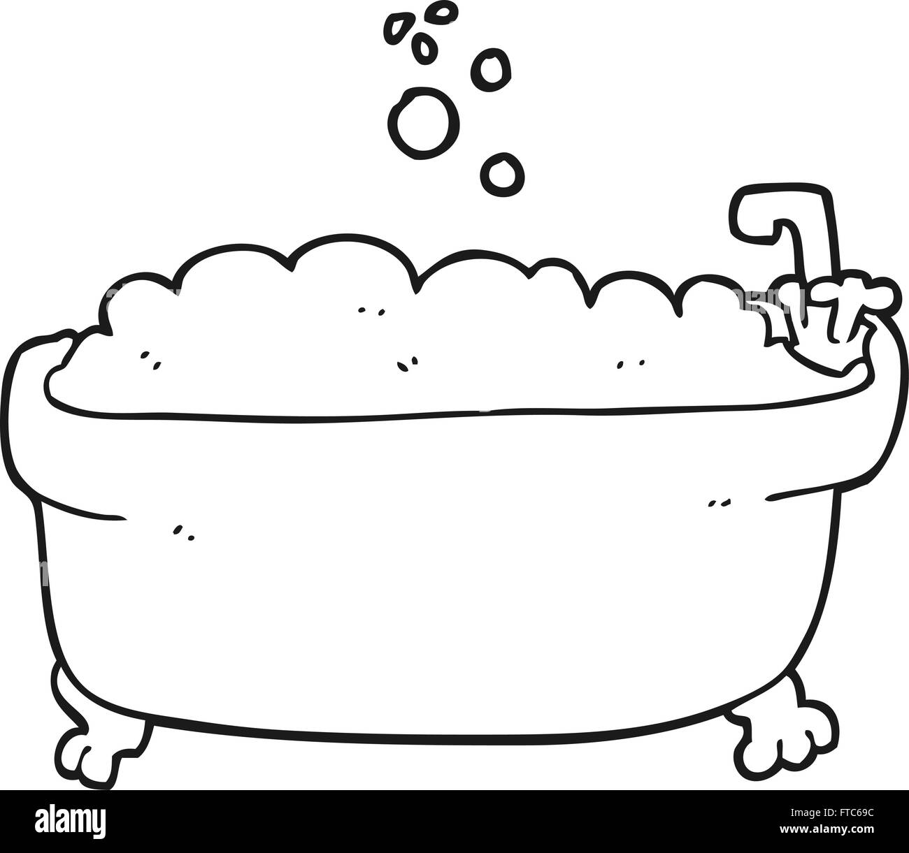 freehand drawn black and white cartoon bathtub Stock Vector Image & Art -  Alamy