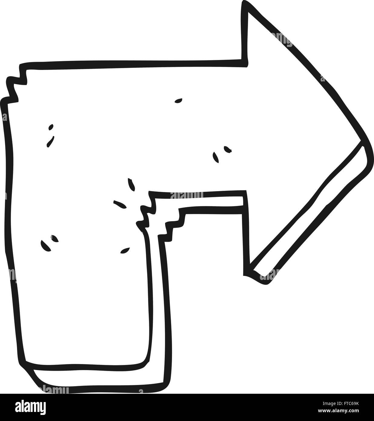 freehand drawn black and white cartoon arrow Stock Vector Image & Art