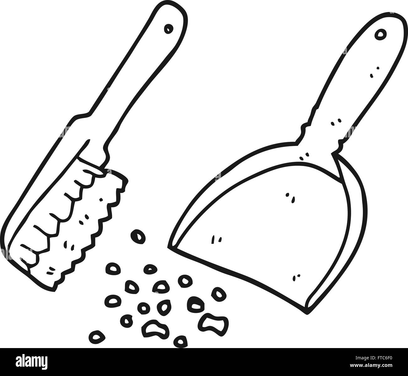 Freehand drawn cartoon dustpan brush hires stock photography and