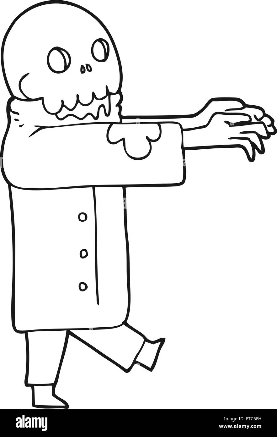 freehand drawn black and white cartoon zombie Stock Vector Image & Art
