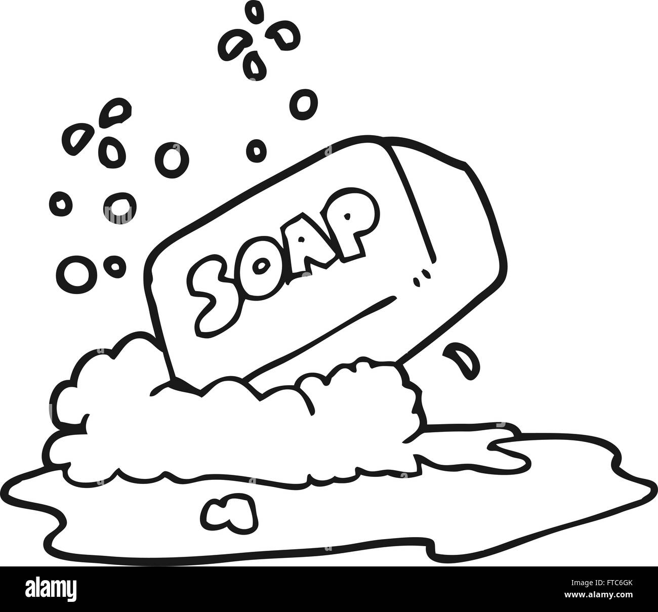 freehand drawn black and white cartoon bar of soap Stock Vector Image & Art  - Alamy