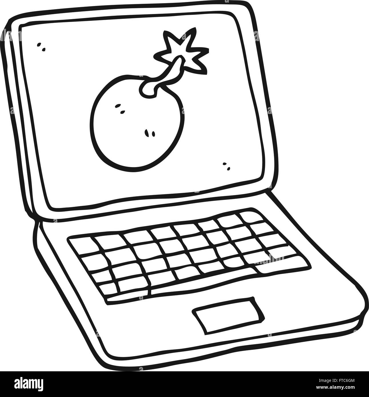 freehand drawn black and white cartoon laptop computer with error screen Stock Vector Image & Art - Alamy freehand drawn black and white cartoon laptop computer with error screen Stock Vector Image & Art - Alamy