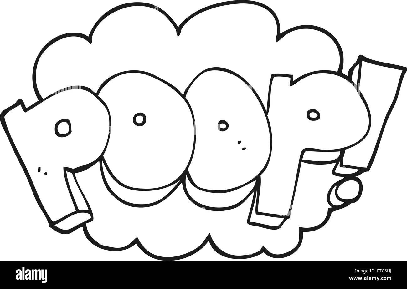freehand drawn black and white cartoon poop! text Stock Vector Image & Art Alamy