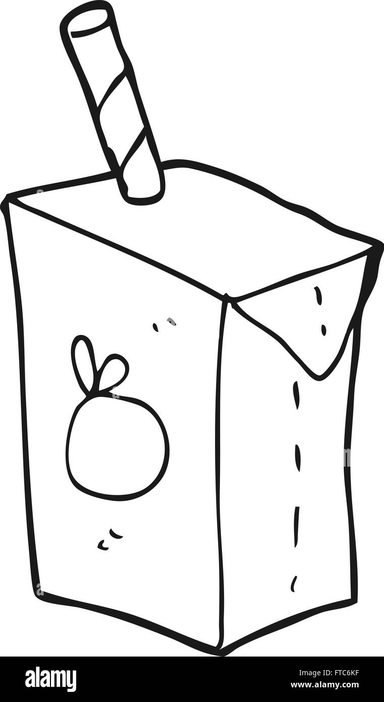 freehand drawn black and white cartoon juice box Stock Vector Image & Art Alamy