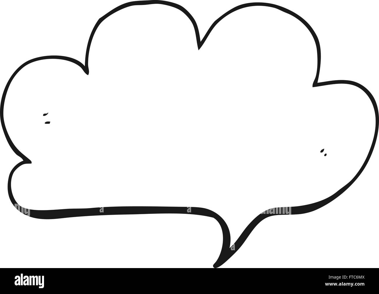 freehand drawn black and white cartoon cloud speech bubble Stock Vector ...