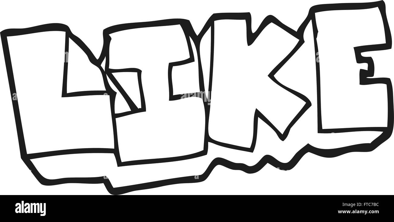 freehand drawn black and white cartoon word like Stock Vector Image ...