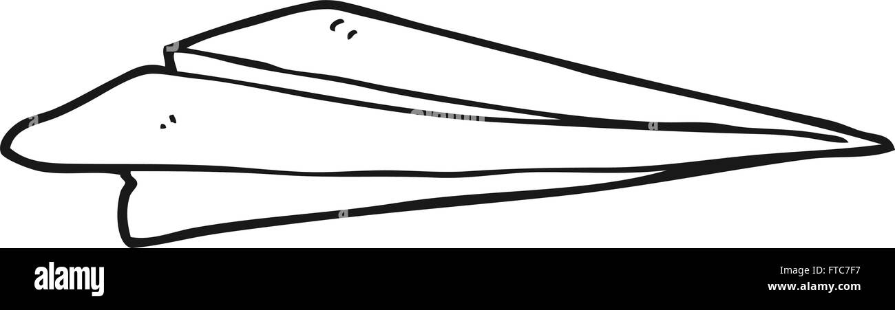 freehand drawn black and white cartoon paper airplane Stock Vector