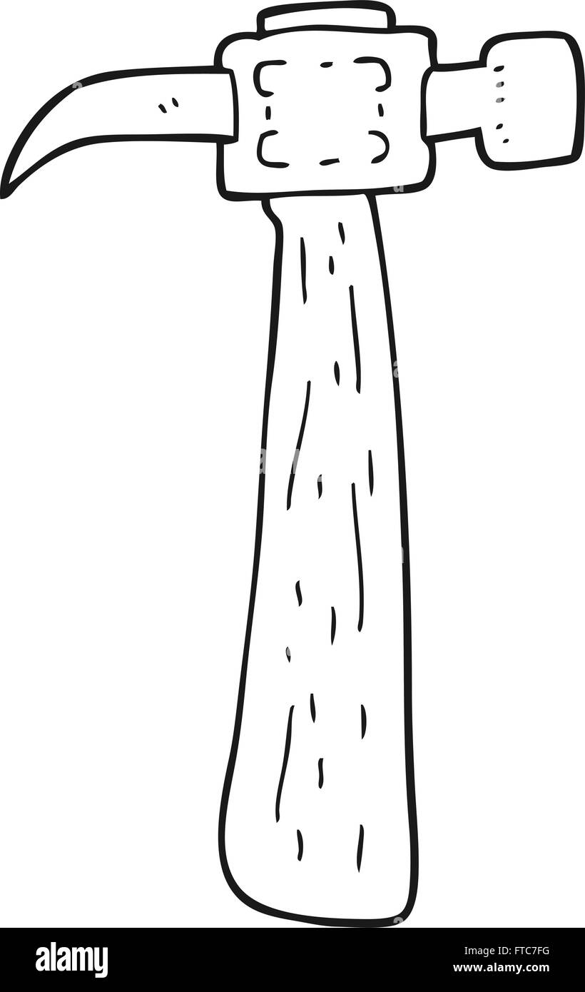 freehand drawn black and white cartoon hammer Stock Vector Image & Art