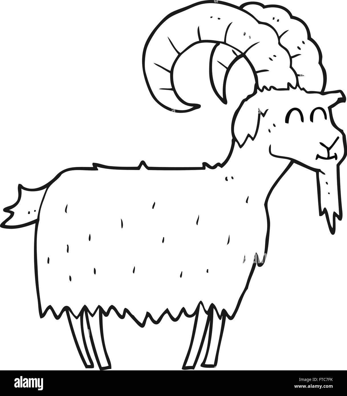 freehand drawn black and white cartoon goat Stock Vector Image & Art