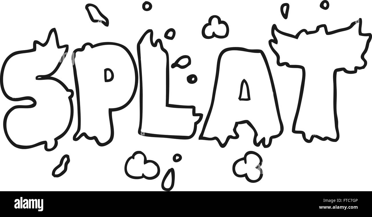 freehand drawn black and white cartoon splat Stock Vector Image & Art