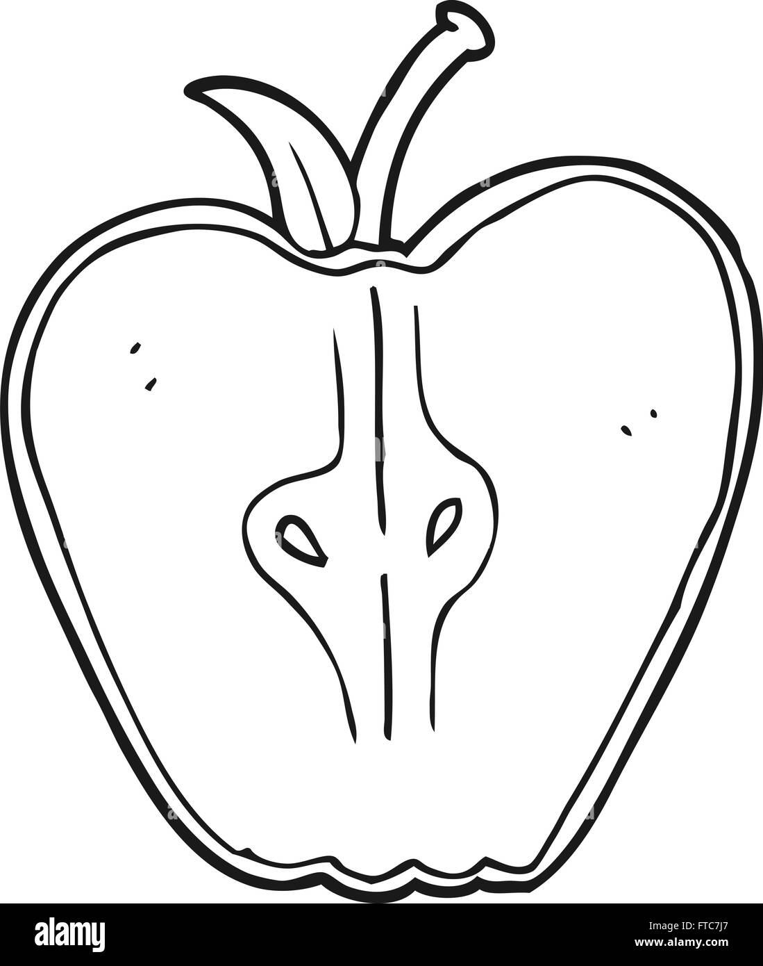 freehand drawn black and white cartoon apple Stock Vector Image & Art ...