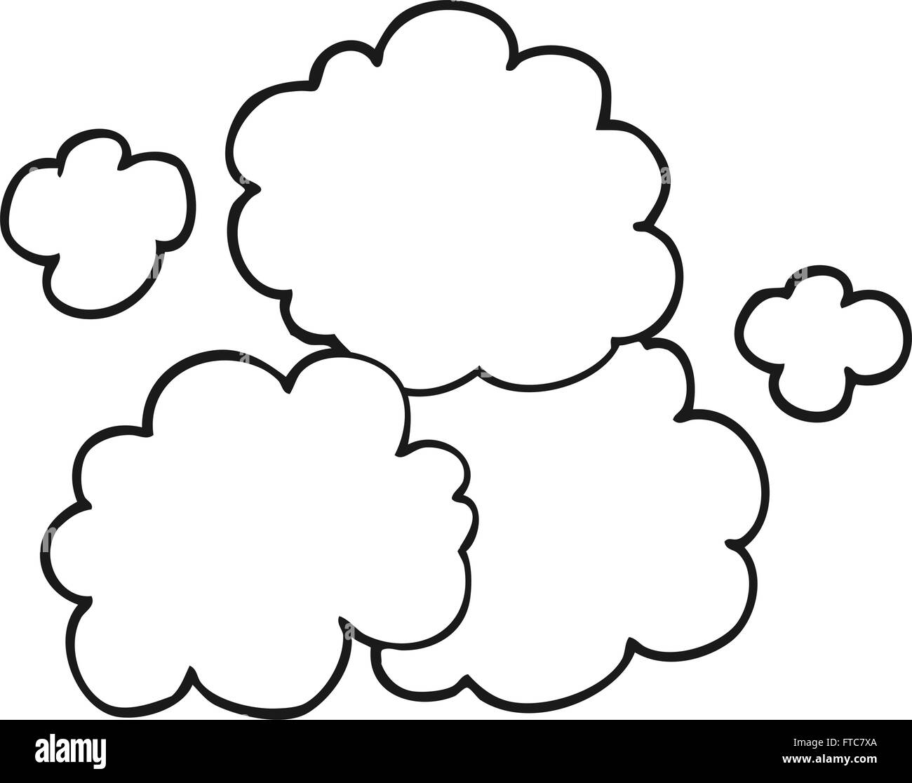 freehand drawn black and white cartoon smoke cloud Stock Vector Image ...