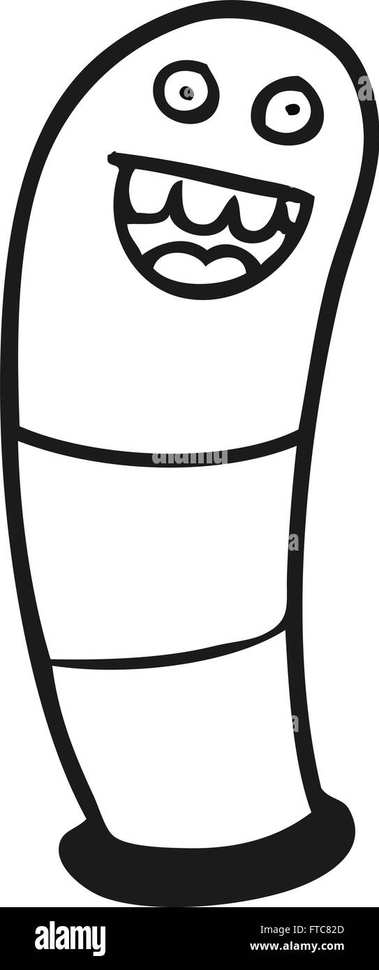freehand drawn black and white cartoon worm Stock Vector Image & Art