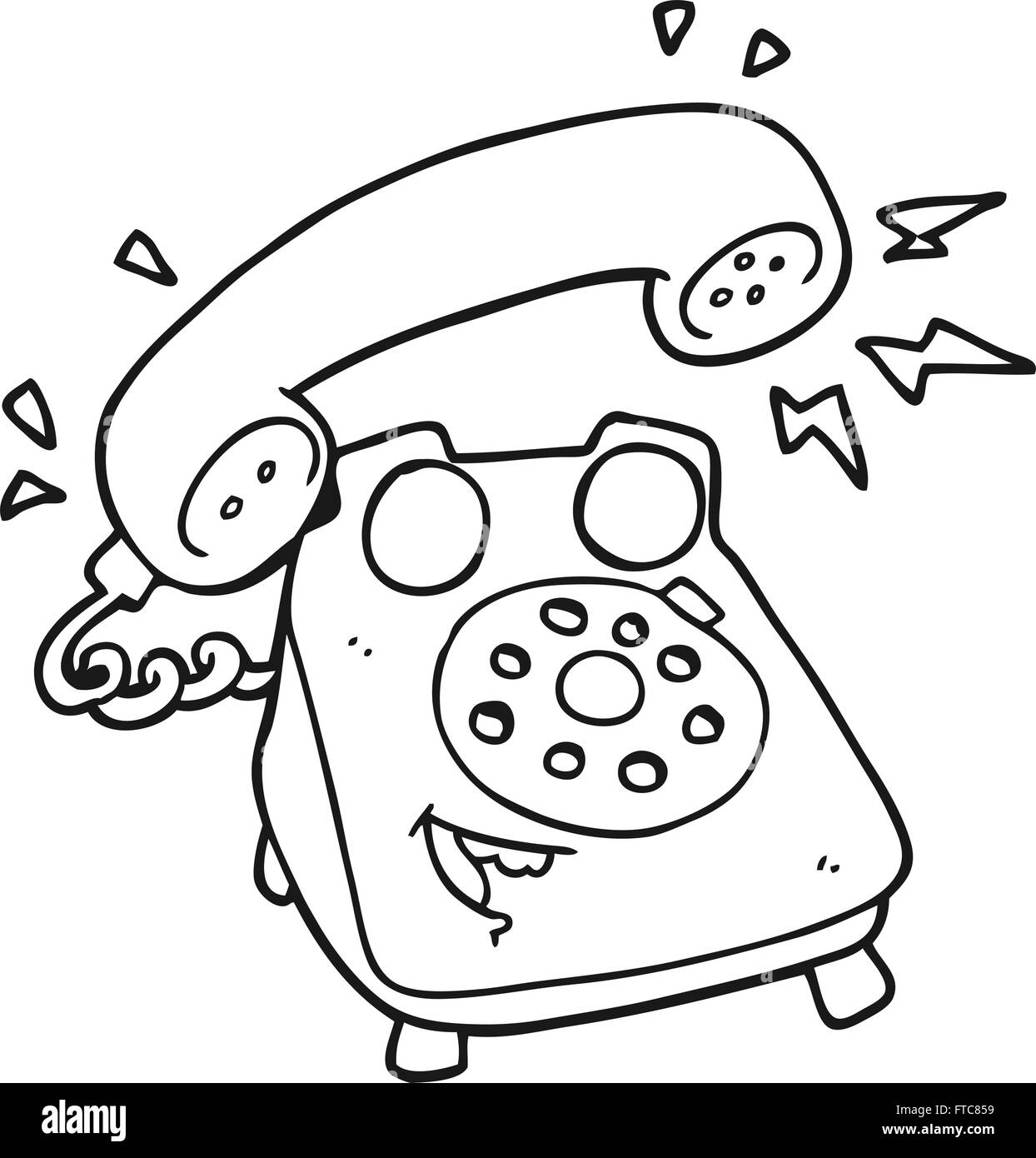 telephone ringing clipart black and white