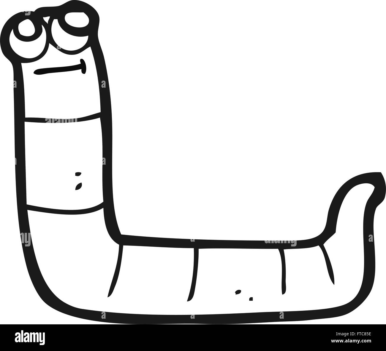 freehand drawn black and white cartoon worm Stock Vector Image & Art
