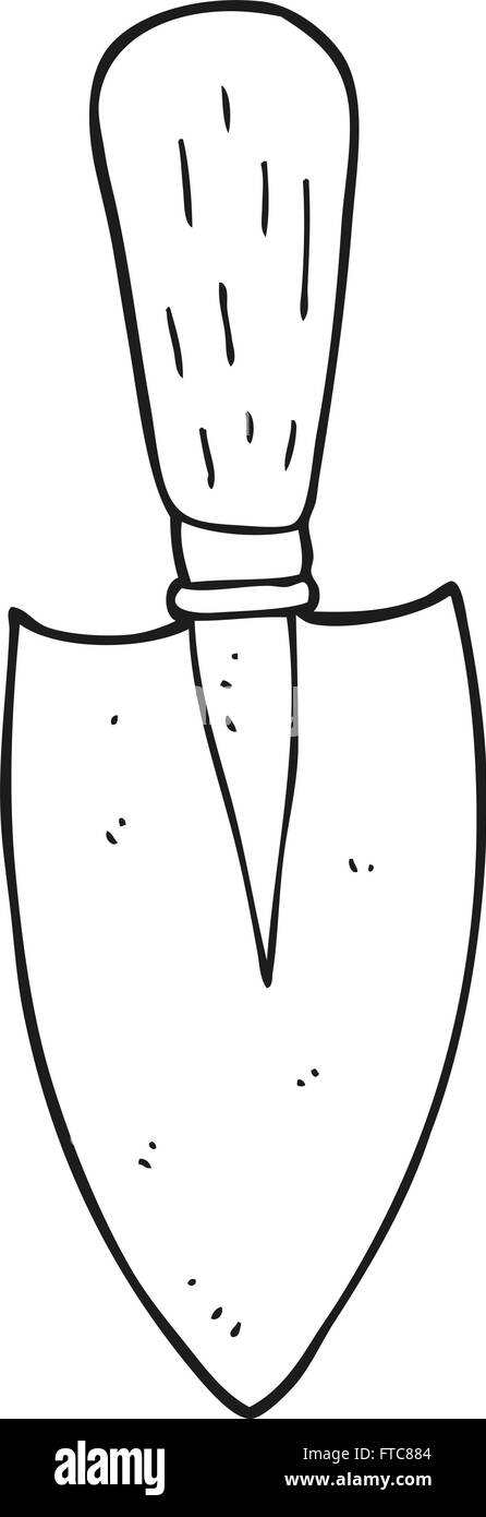 freehand drawn black and white cartoon garden trowel Stock Vector Image &  Art - Alamy
