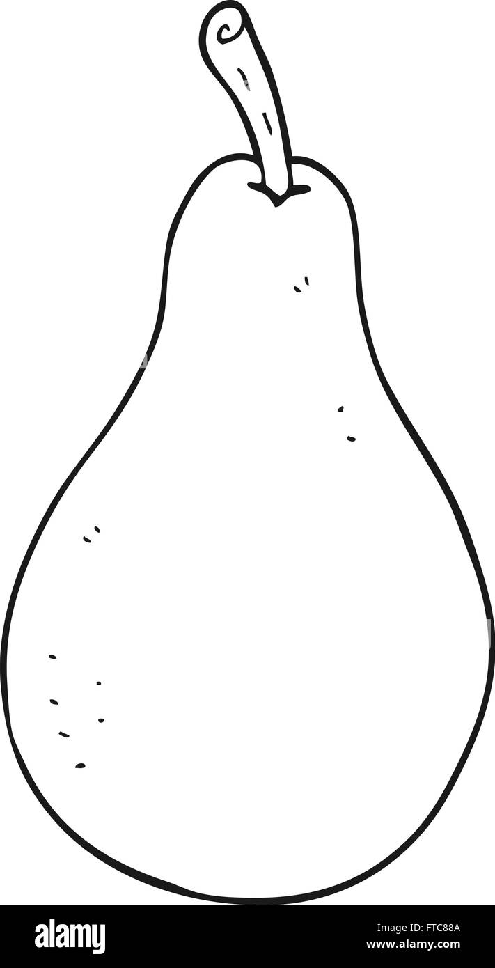 freehand drawn black and white cartoon pear Stock Vector Image & Art ...