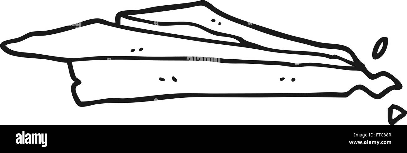 freehand drawn black and white cartoon crumpled paper plane Stock Vector