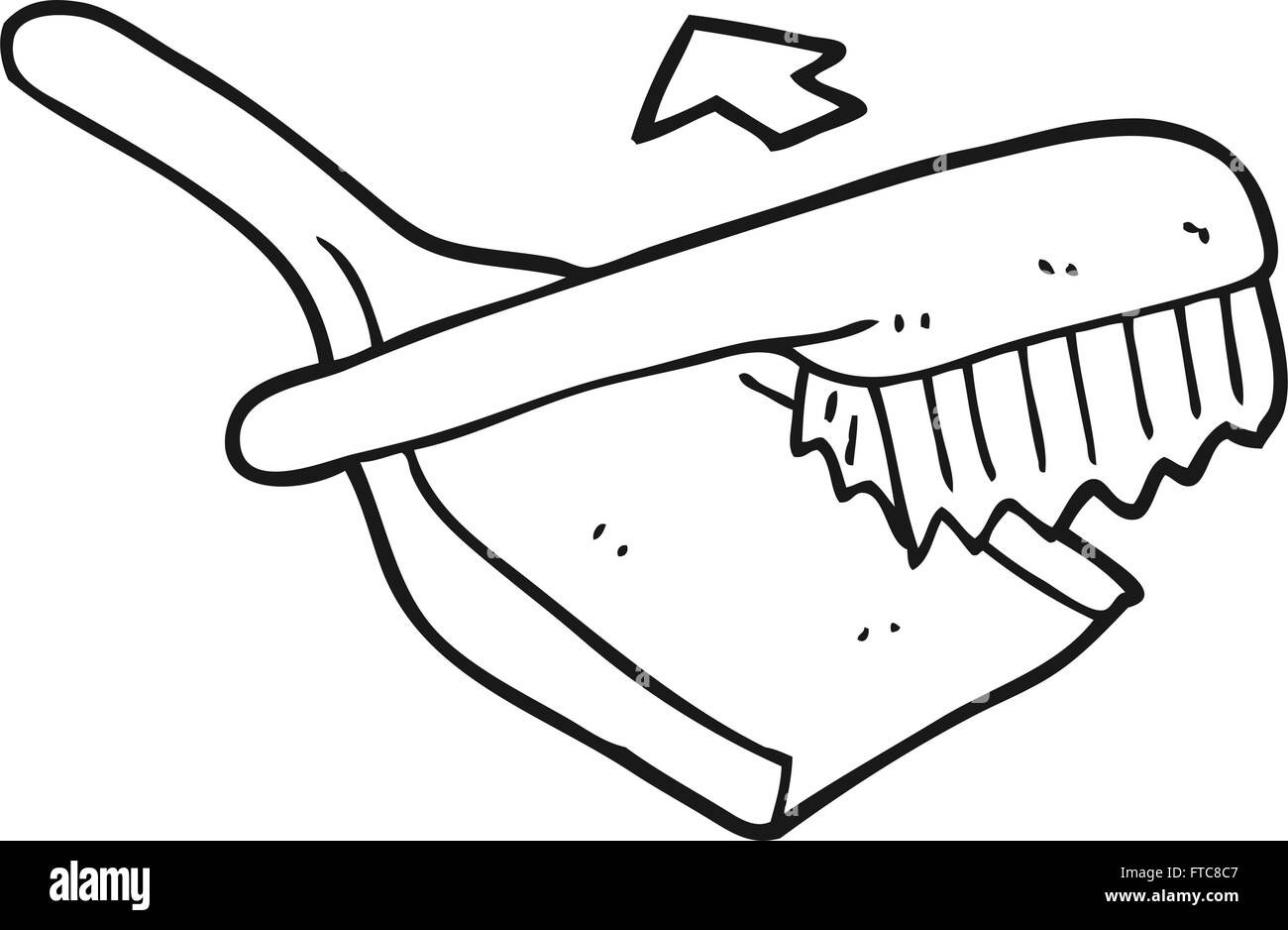 Freehand drawn cartoon dustpan brush hires stock photography and