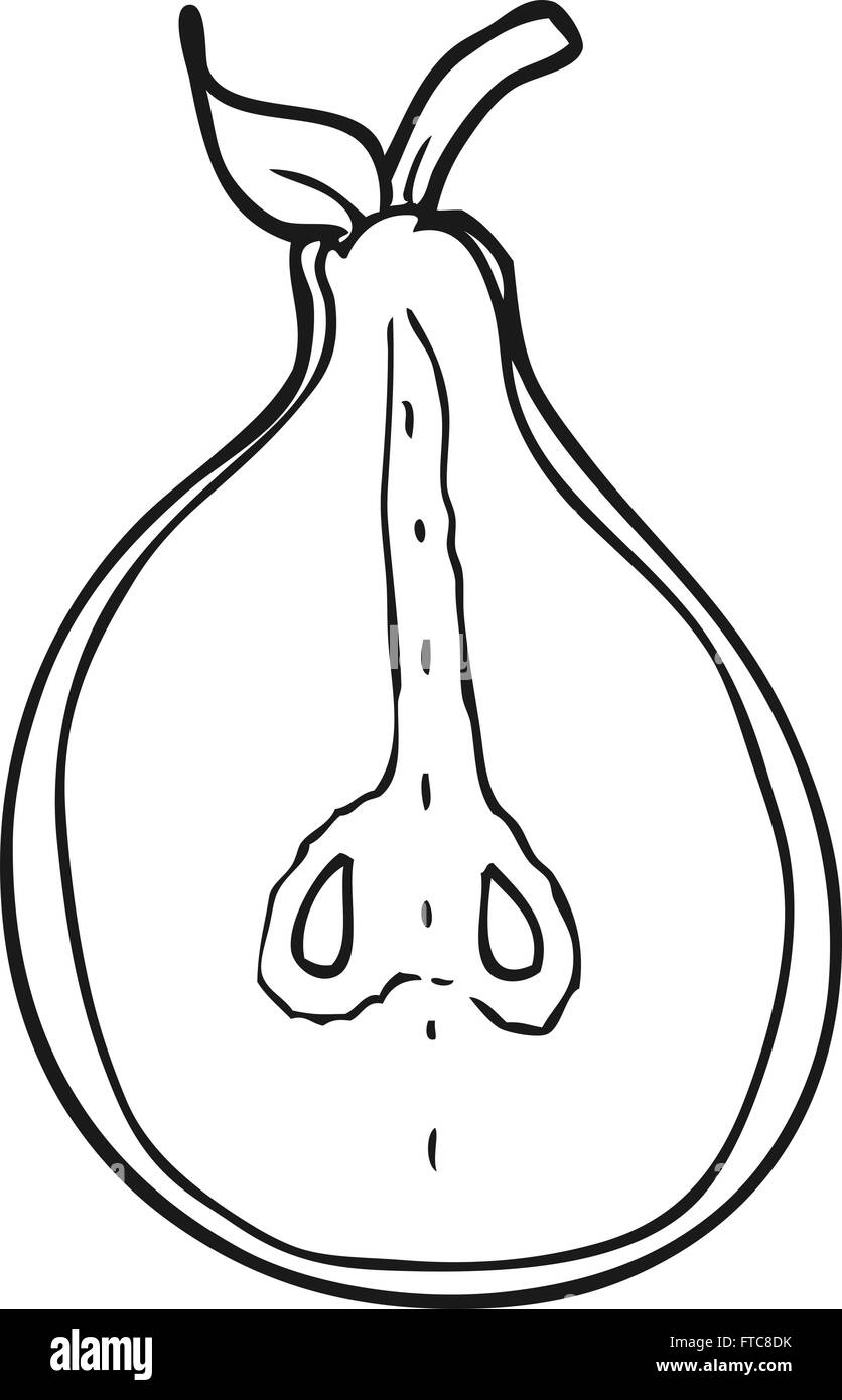 freehand drawn black and white cartoon pear Stock Vector Image & Art ...