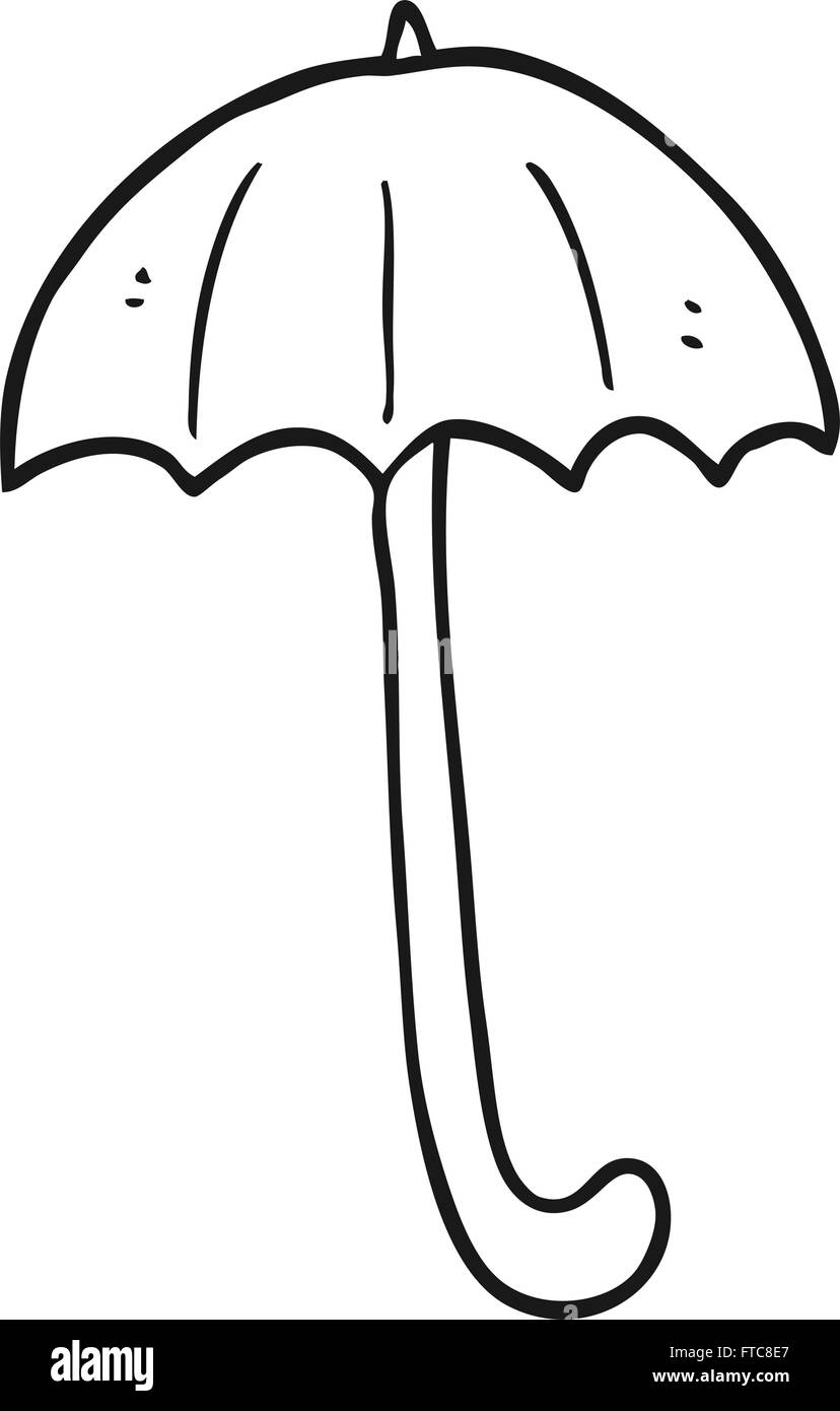 freehand drawn black and white cartoon umbrella Stock Vector Image