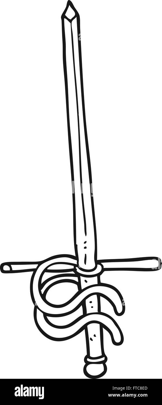 freehand drawn black and white cartoon sword Stock Vector Image & Art ...