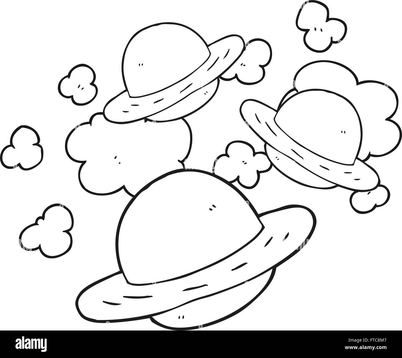 freehand drawn black and white cartoon planets Stock Vector Image & Art ...