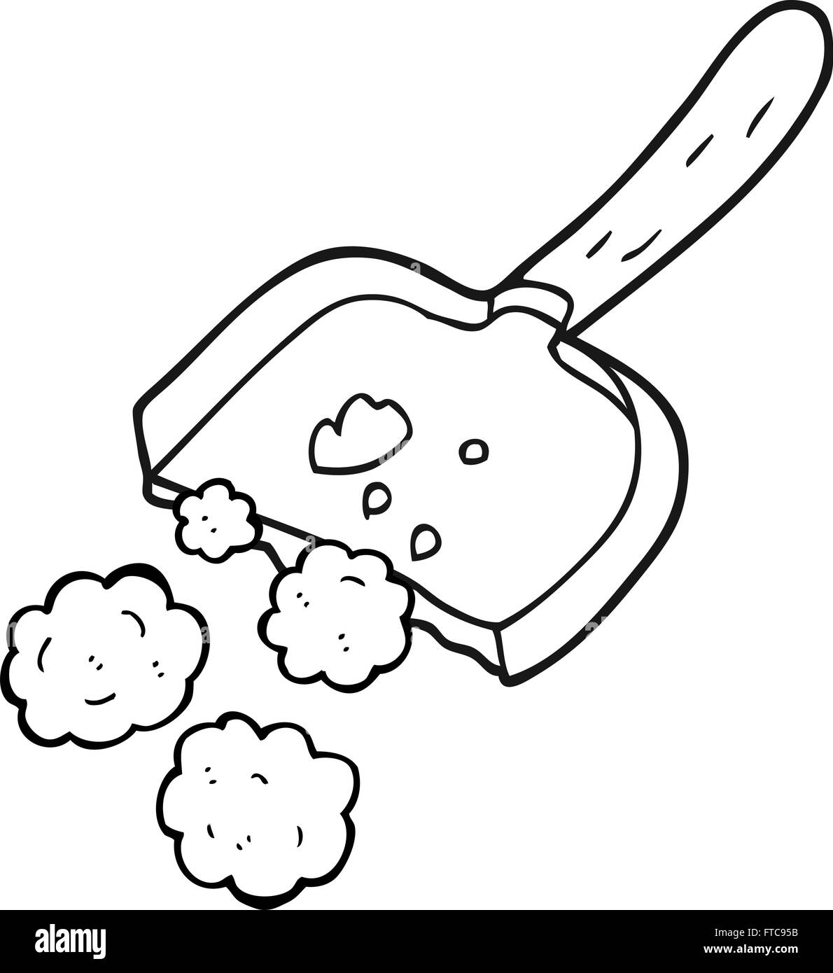 freehand drawn black and white cartoon dust pan Stock Vector Image