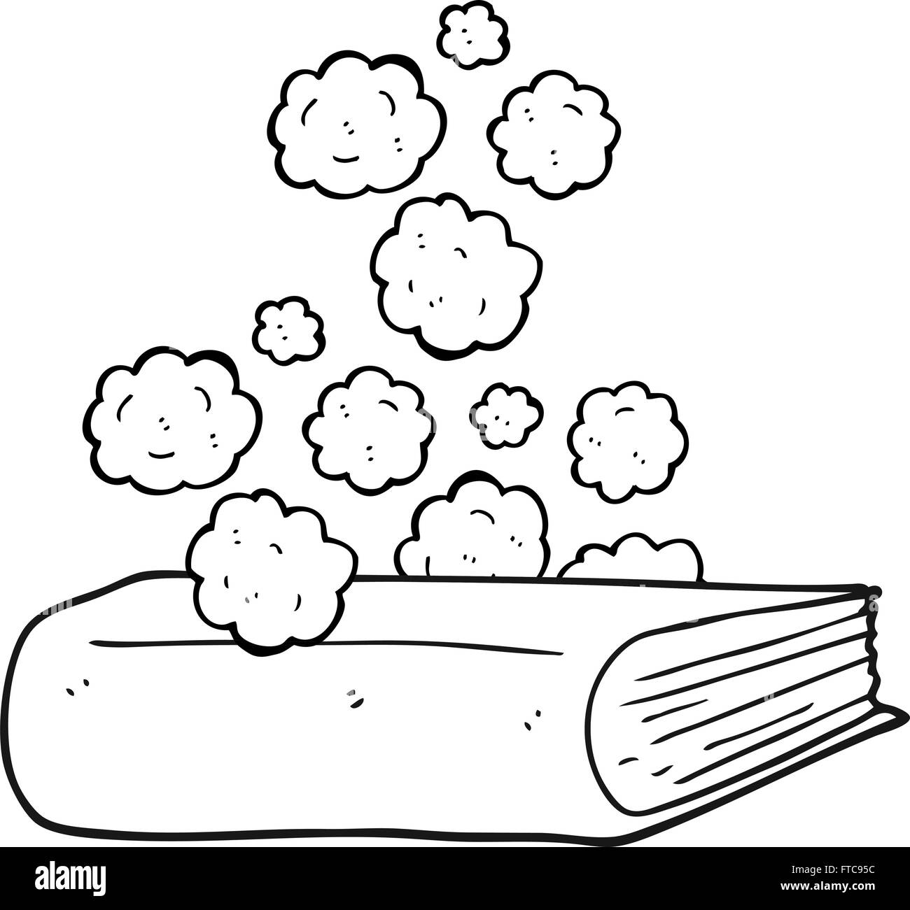 freehand drawn black and white cartoon old book Stock Vector Image ...