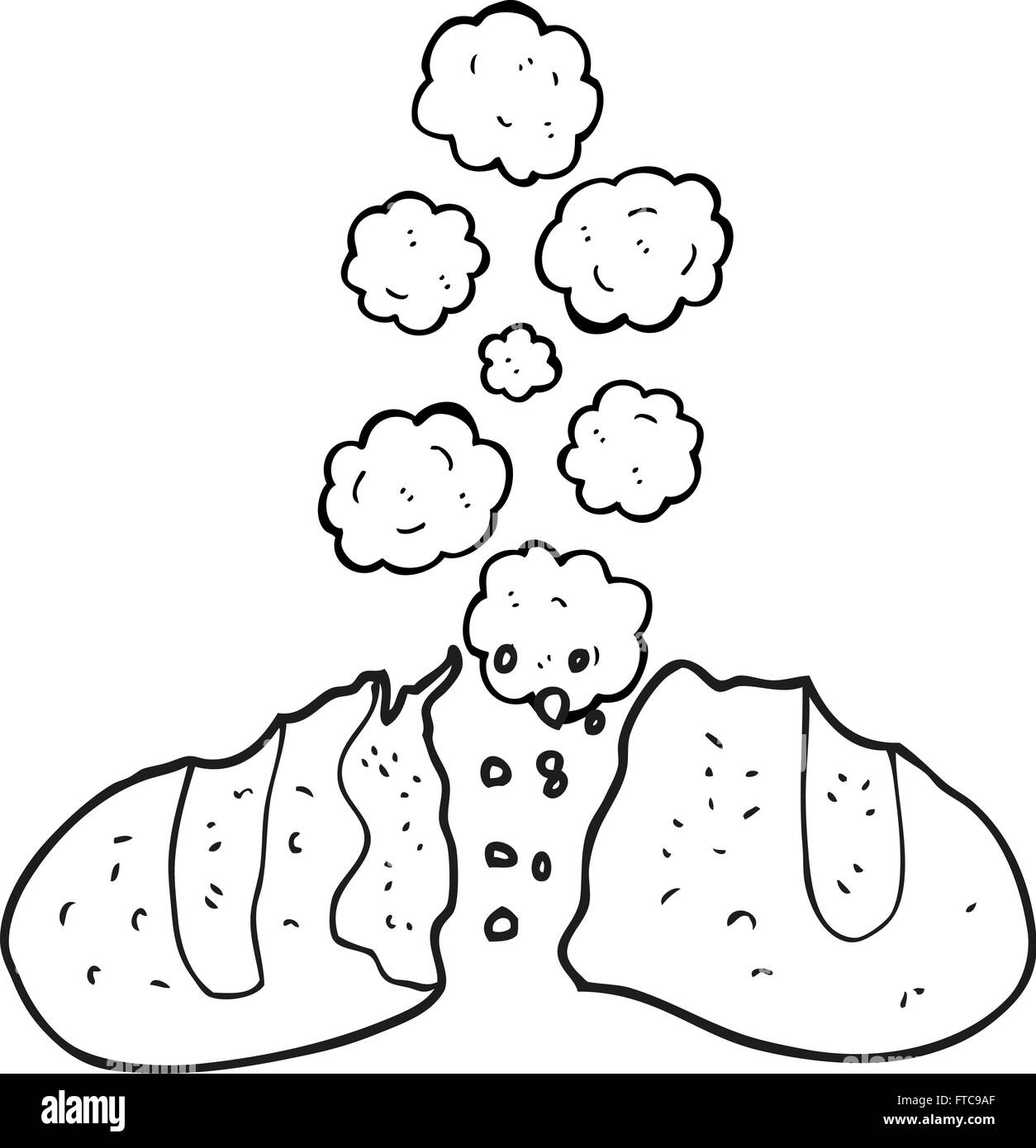 freehand drawn black and white cartoon loaf of bread Stock Vector Image ...