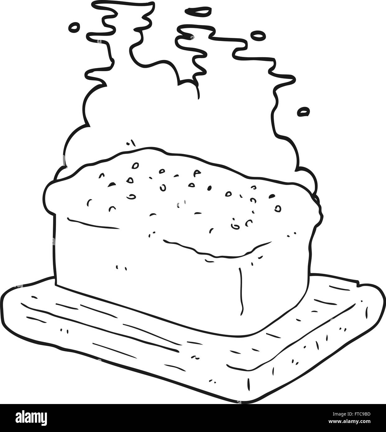 freehand drawn black and white cartoon loaf of bread Stock Vector Image ...