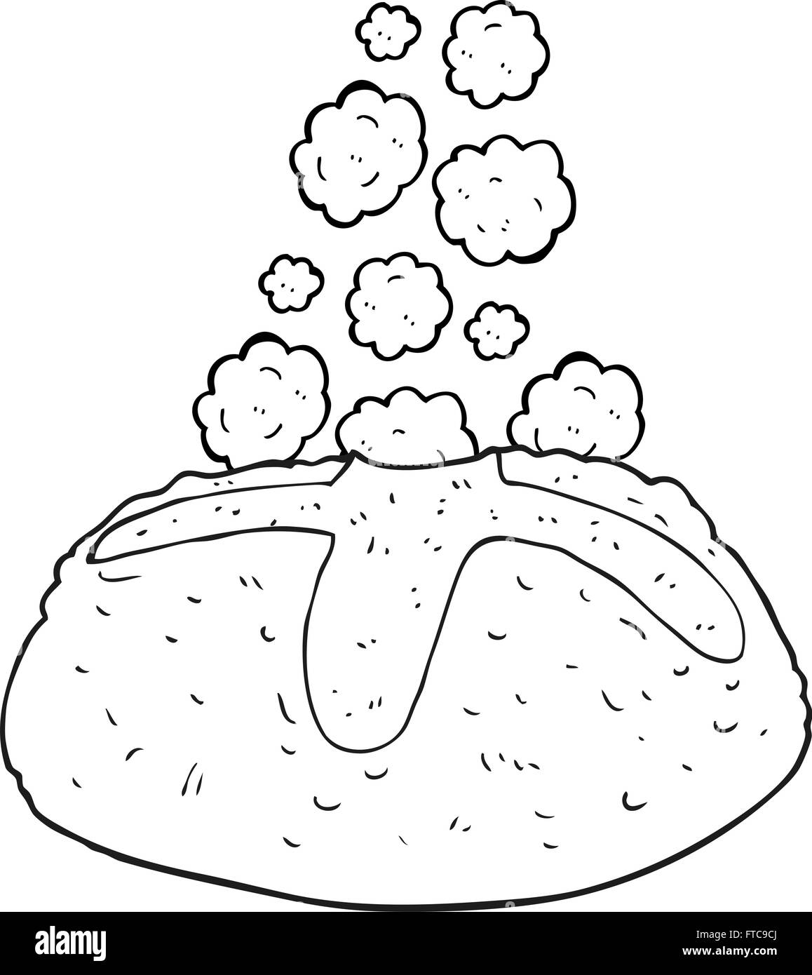 freehand drawn black and white cartoon loaf of bread Stock Vector Image ...