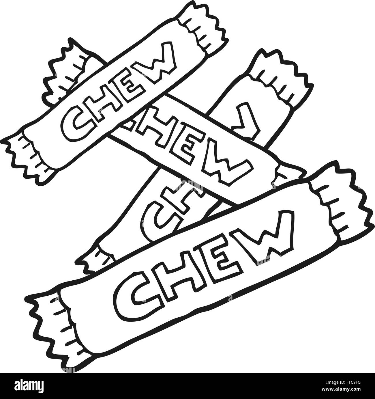 Freehand Drawn Black White Cartoon Chewing Stock Illustration 456049147