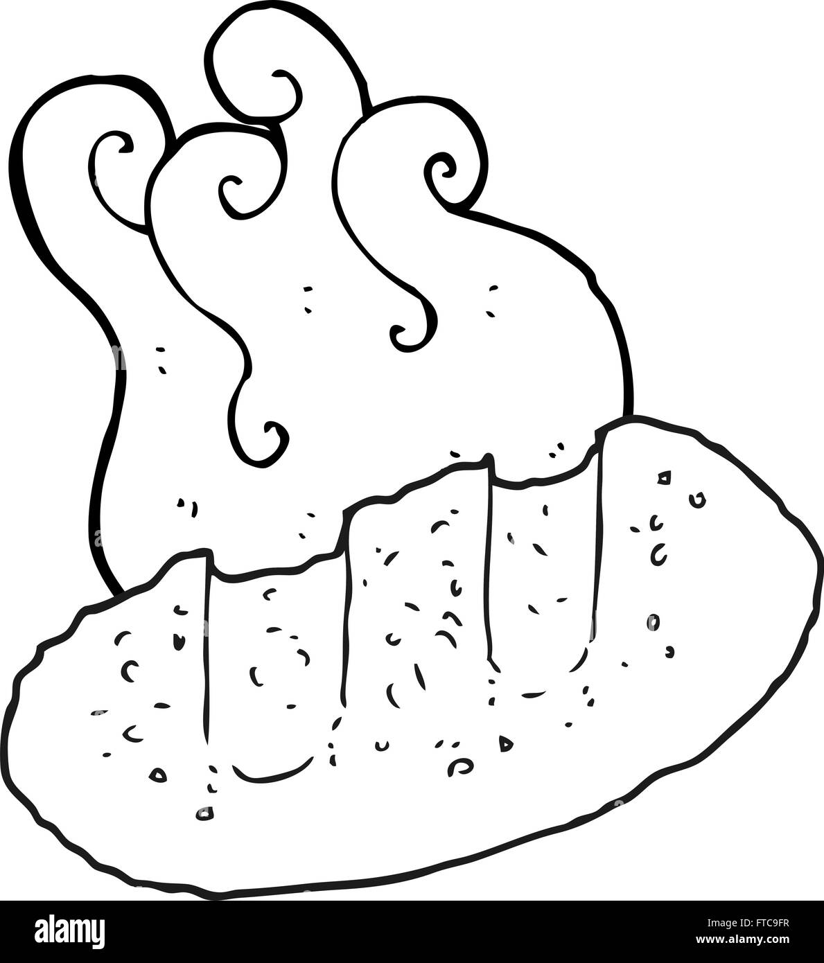 freehand drawn black and white cartoon bread Stock Vector Image & Art ...