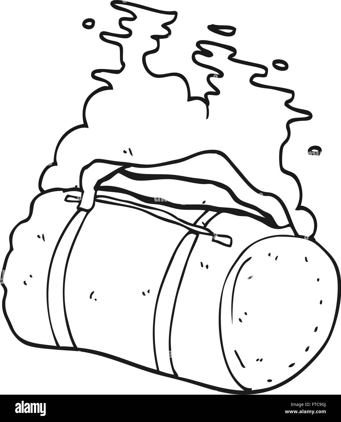 freehand drawn black and white cartoon sports bag Stock Vector Image