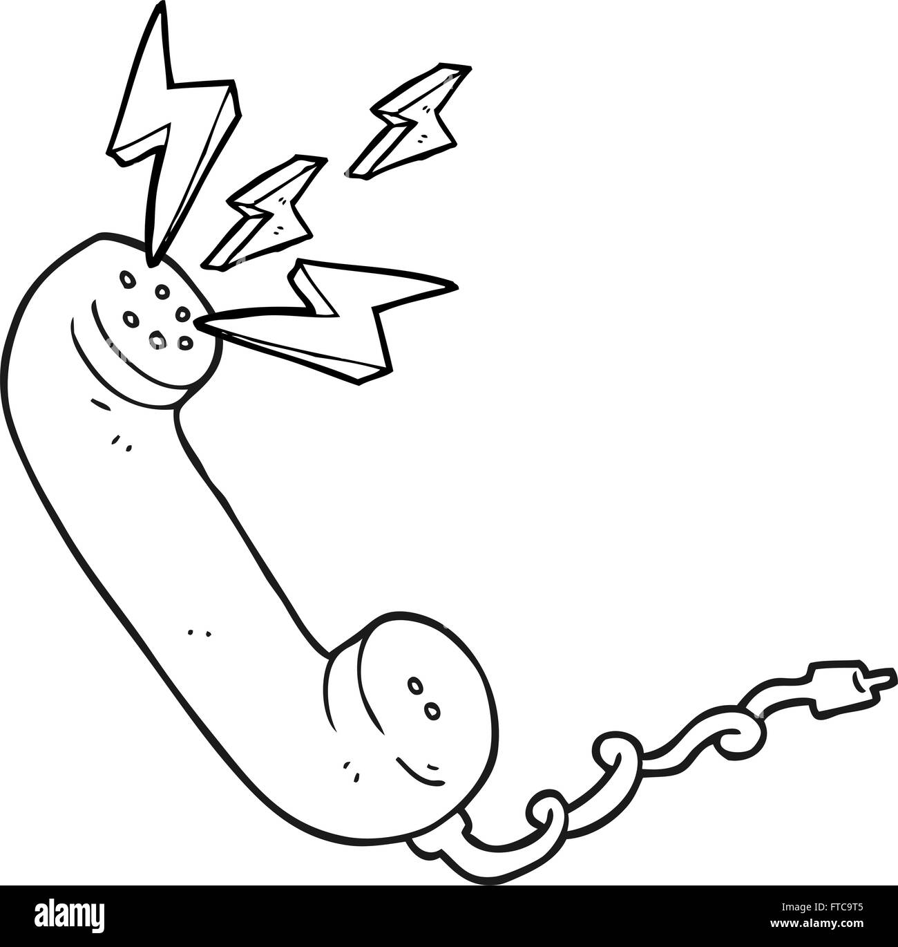 freehand drawn black and white cartoon telephone receiver Stock Vector Image & Art Alamy